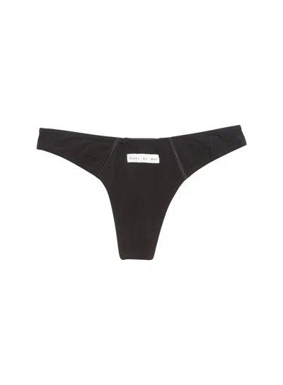 Fleur Du Mal Organic Cotton Thong In Black
