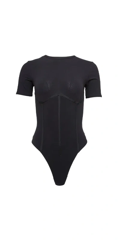 Fleur Du Mal Organic Cotton T-shirt Bodysuit Black In Red