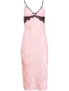 Fleur Du Mal Paisley Jacquard Slip Dress In 粉色
