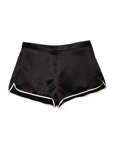 Fleur Du Mal Pajama Short In Black