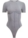 Fleur Du Mal Organic Cotton T-shirt Bodysuit In 灰色