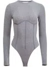 Fleur Du Mal Organic Cotton Long Sleeve T-shirt Bodysuit In Grey