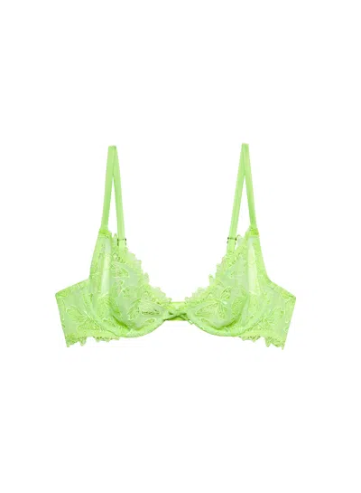 Fleur Du Mal Papillon Demi Bra In Green
