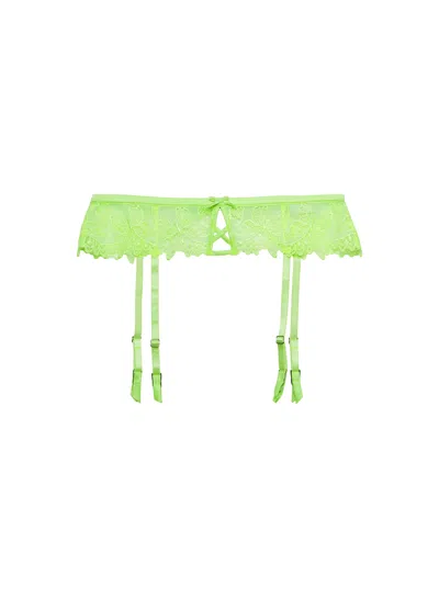Fleur Du Mal Papillon Garter Belt In Green