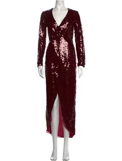Pre-owned Fleur Du Mal Patterned Long Dress W/ Tags In Red