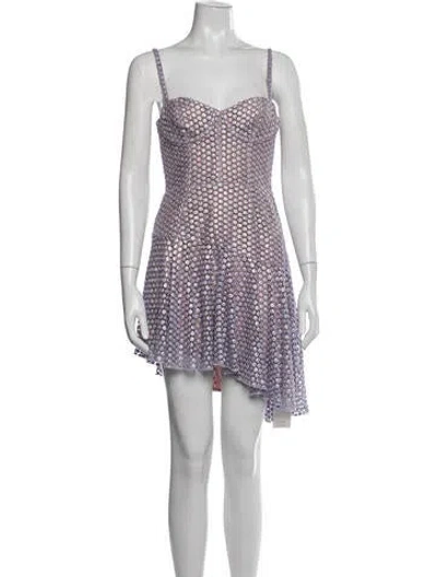 Pre-owned Fleur Du Mal Patterned Mini Dress In White