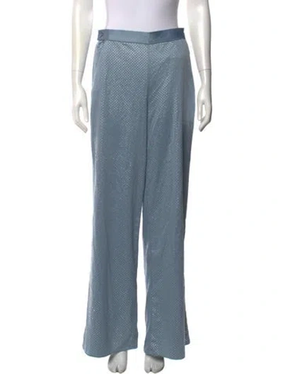 Pre-owned Fleur Du Mal Patterned Wide Leg Pants In Blue