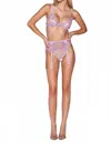 Fleur Du Mal Petal Embroidery Garter Belt In Spring Lavender In Multi