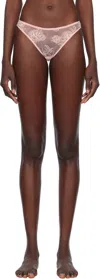 Fleur Du Mal Pink Bouquet Lace Cheeky Briefs In 0993 Peach Blossom