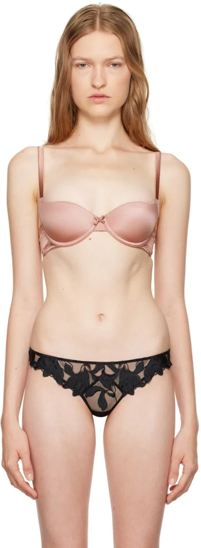 Fleur Du Mal Pink Luxe Balconette Bra In 8300 Tan