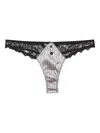 Fleur Du Mal Pinstripe Lace Thong In White
