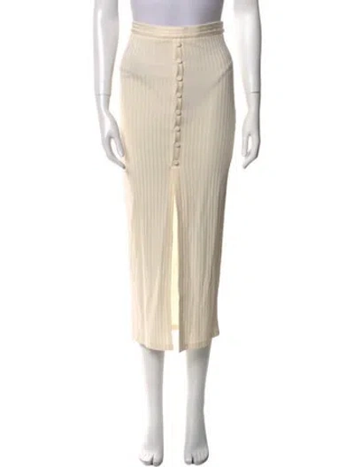 Pre-owned Fleur Du Mal Pleated Accents Midi Length Skirt In Neutral