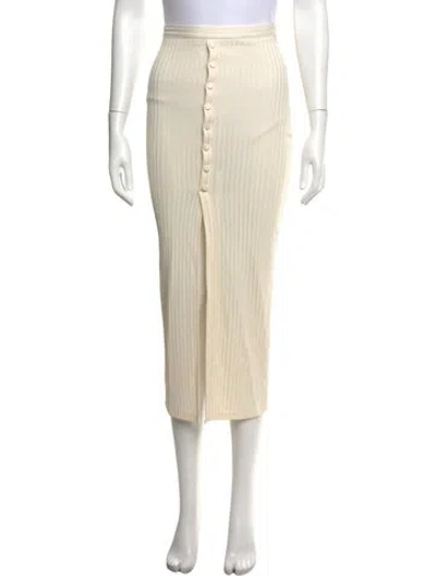 Pre-owned Fleur Du Mal Pleated Accents Midi Length Skirt In Neutrals