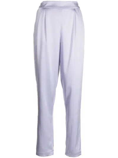 Fleur Du Mal Pleat-detail High-waist Trousers In Purple