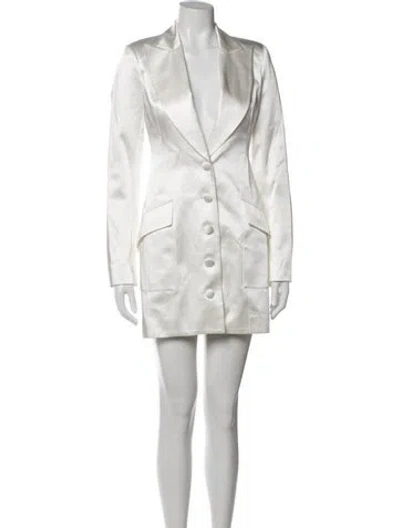 Pre-owned Fleur Du Mal Plunge Neckline Mini Dress In Neutrals