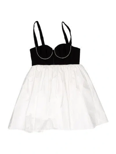 Pre-owned Fleur Du Mal Plunge Neckline Mini Dress In White