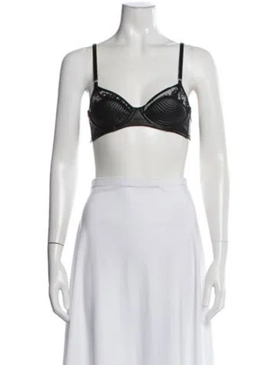 Pre-owned Fleur Du Mal Plunge Neckline Sleeveless Sports Bra W/ Tags In Black