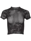 Fleur Du Mal Floral Pointelle-lace Top In Black