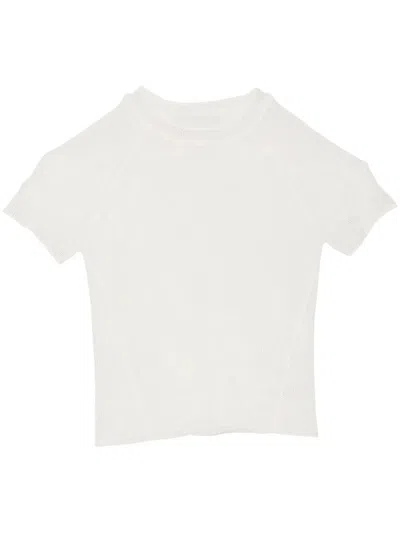 FLEUR DU MAL POINTELLE-KNIT LACE T-SHIRT