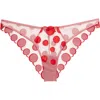 Fleur Du Mal Polka Dot Embroidered Briefs In Rouge