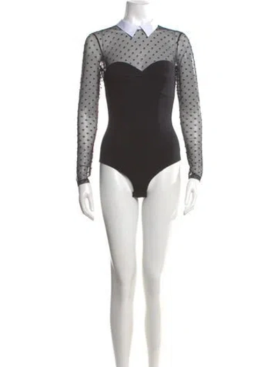Pre-owned Fleur Du Mal Polka Dot Print Long Sleeve Bodysuit In Multi
