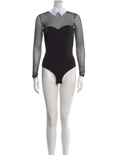 Pre-owned Fleur Du Mal Polka Dot Print Long Sleeve Bodysuit In Multi