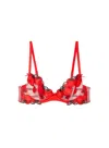 Fleur Du Mal Pomodoro Embroidery Demi Bra In Sauce