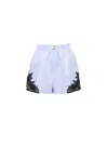 Fleur Du Mal Lace-insert Poplin Boxer Shorts In Ice Blue