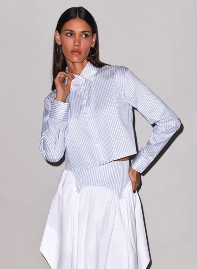 Fleur Du Mal Poplin Button Down Shirt In Blue