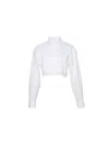 Fleur Du Mal Poplin Cropped Button Down In White