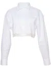 Fleur Du Mal Lace-trimmed Cropped Shirt In White