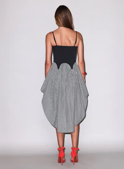 Fleur Du Mal Poplin Cupped Midi Dress In Multi