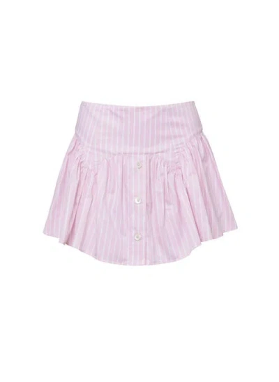 Fleur Du Mal Poplin Garter Skort In Pink