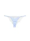 Fleur Du Mal Lace-trimmed Striped Briefs In Stripe Sky