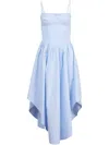 Fleur Du Mal Poplin Cupped Midi Dress In Blue