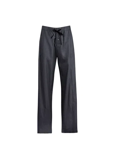 Fleur Du Mal Poplin Pj Pant In Black Smoke