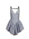 Fleur Du Mal Poppy Dress In Smoked Pearl