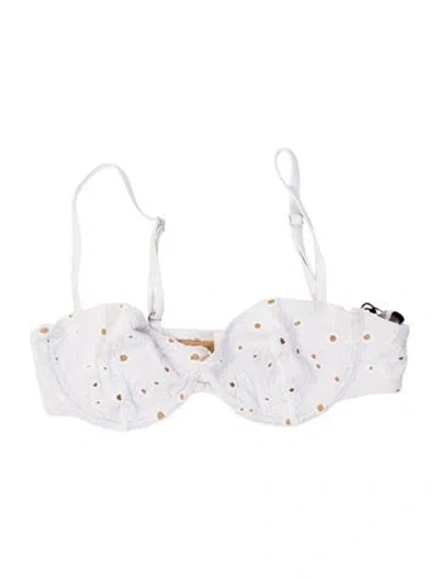 Pre-owned Fleur Du Mal Printed Cutout Accent Top W/ Tags In White