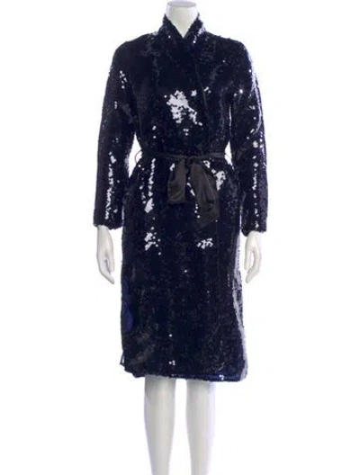 Pre-owned Fleur Du Mal Printed Midi Length Dress In Blue