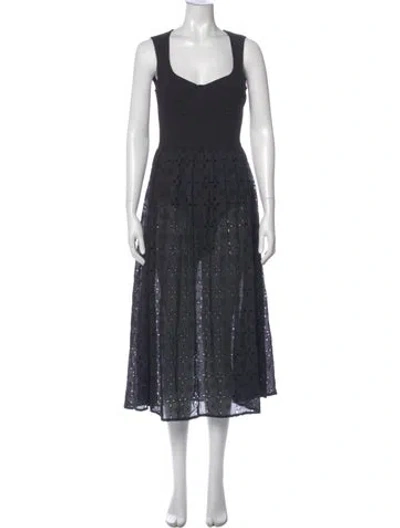 Pre-owned Fleur Du Mal Printed Midi Length Dress In Gray