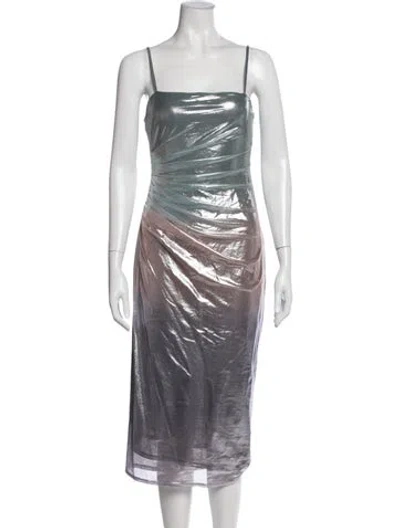 Pre-owned Fleur Du Mal Printed Midi Length Dress In Multi