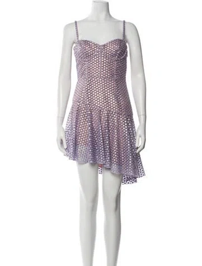 Pre-owned Fleur Du Mal Printed Mini Dress In Purple