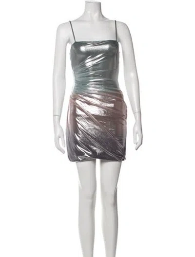 Pre-owned Fleur Du Mal Printed Mini Dress In Silver