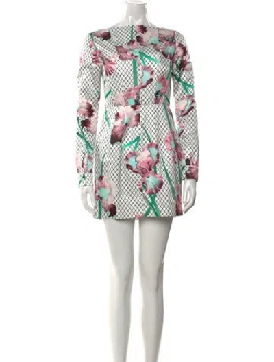 Pre-owned Fleur Du Mal Printed Mini Dress In White