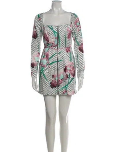 Pre-owned Fleur Du Mal Printed Mini Dress In White