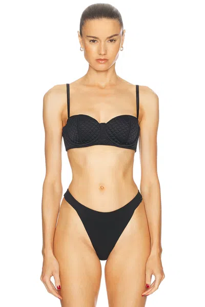 Fleur Du Mal Quilted Luxe Balconette In Black