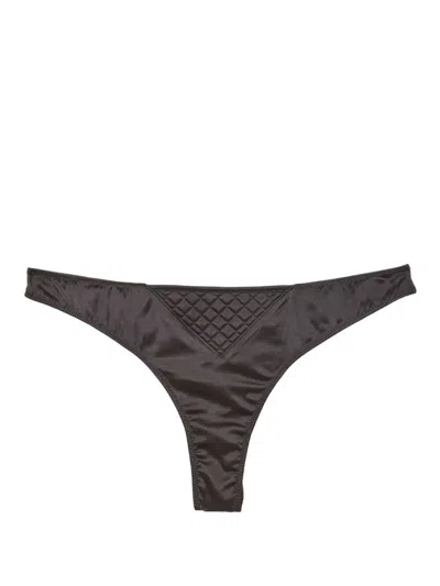 Fleur Du Mal Quilted Thong In Black