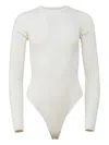 Fleur Du Mal Quinn Lace-insert Ribbed Bodysuit In White