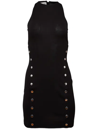 Fleur Du Mal Racerback Press-stud Minidress In Black