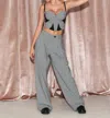 Fleur Du Mal Houndstooth Bustier Top In Mini Houndstooth In Purple